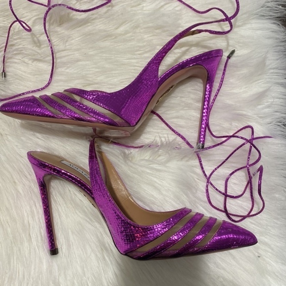 New Aquazzura Unfaithful ankle tie pump size 38.5EU - Picture 6 of 15